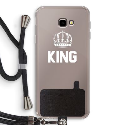 King zwart: Samsung Galaxy J4 Plus Transparant Hoesje met koord