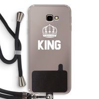 King zwart: Samsung Galaxy J4 Plus Transparant Hoesje met koord