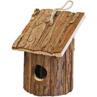 Nestkast/vogelhuisje hout rond naturel bruin 10 x 11 x 16 cm