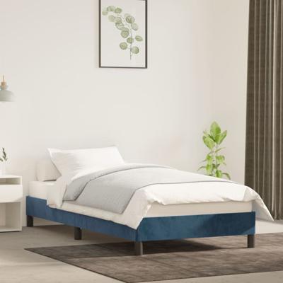 Bedframe zonder matras 100x200 cm fluweel donkerblauw
