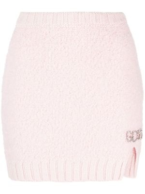 GCDS minijupe Hairy à plaque logo - Rose
