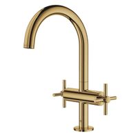 GROHE Atrio Wastafelkraan Opbouw - uitloop 16.6cm - L-size - draaibaar - kruisgrepen - cool sunrise 21019GL3 - thumbnail