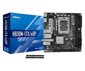 ASRock H610M-ITX/eDP moederbord Gb-LAN, WLAN, BT, Sound