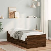Bedframe met lades bruin eikenkleur 90x190 cm