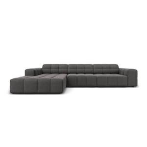 Cosmopolitan Design Chicago Hoekbank met Chaise Longue Links - Velvet - Donkergrijs