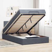 Ottoman bed met matras en LED's 120x200cm fluweel donkergrijs