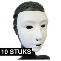 10x Wit grimeer masker met kalklaag