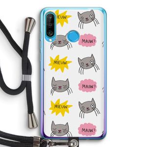 Meow: Huawei P30 Lite Transparant Hoesje met koord