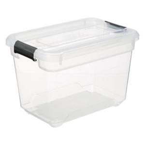 5Five opberg kist met deksel - Box - 6.5 liter - 29 x 19 x 19 cm - kunststof - transparant
