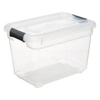 5Five opberg kist met deksel - Box - 6.5 liter - 29 x 19 x 19 cm - kunststof - transparant