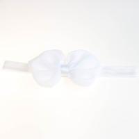 2 PC'S baby hoofdband lint chiffon Bow kinderen haar band hoofddeksels (wit)