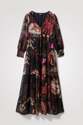 Lange boho-jurk - BROWN - XL