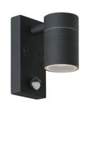 Lucide ARNE-LED IR - Wandspot / Wandlamp Binnen/Buiten - Ø 6,3 cm - LED - GU10 - 1x5W 2700K - IP44 - Beweging & dag/nacht sensor - Zwart
