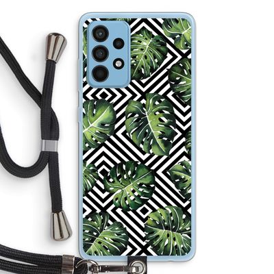 Geometrische jungle: Samsung Galaxy A52 Transparant Hoesje met koord