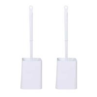 Benson Toiletborstel met houder - 2x - wit - kunststof - WC borstel - 41 cm