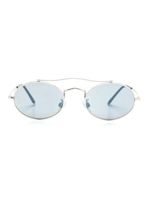 Giorgio Armani lunettes de soleil à monture ronde - Argent