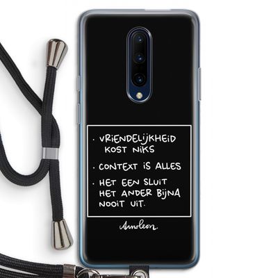 Mijn Motto's: OnePlus 7 Pro Transparant Hoesje met koord