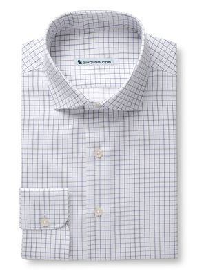 BELGRIBA - Marineblauwe geruite twill overhemd - DARCi 3