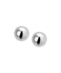 Oorknoppen Halfbol zilver 6 mm x 6 mm