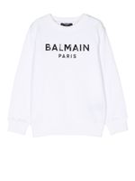 Balmain Kids sweat à logo imprimé - Blanc