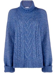 GANNI pull oversize en maille torsadée - Bleu