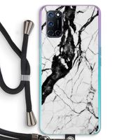 Witte marmer 2: Oppo A92 Transparant Hoesje met koord