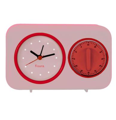 Fisura Retro Keuken Timer & Klok - Roze