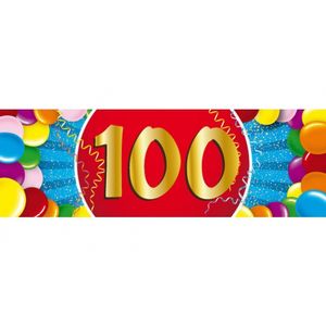 100 jaar leeftijd sticker 19 x 6 cm verjaardag versiering