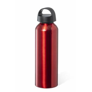 Waterfles / drinkfles / sportfles - metallic rood - aluminium - 800 ml - schroefdop