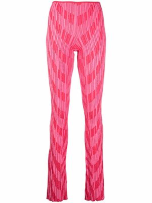 Philosophy Di Lorenzo Serafini pantalon évasé en maille intarsia - Rose
