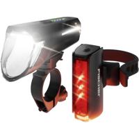 FISCHER FAHRRAD PLUS 110 + TWIN STOP Fietsverlichtingsset LED Zwart - thumbnail