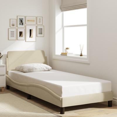 Bedframe met hoofdeinde zonder matras 80x200 cm stof crme