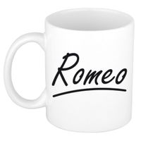 Naam cadeau mok / beker Romeo met sierlijke letters 300 ml