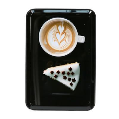 Plat Horeca dienblad in het zwart - kunststof - 28 x 19 cm - Serveerbladen
