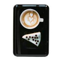 Plat Horeca dienblad in het zwart - kunststof - 28 x 19 cm - Serveerbladen