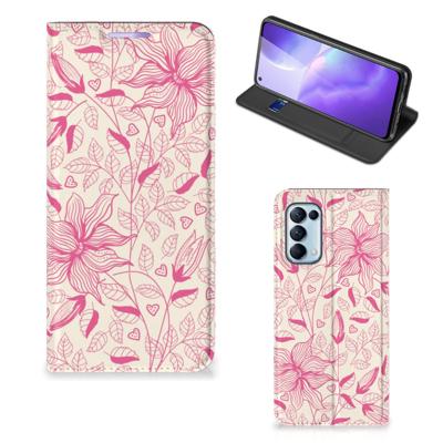 OPPO Find X3 Lite Smart Cover Pink Flowers