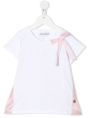 Simonetta t-shirt à détail de nœud - Blanc