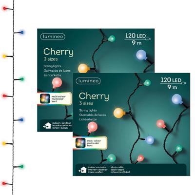 Lumineo kerstverlichting - gekleurd - 120 led lampjes - 9 meter - twinkle - lichtsnoeren