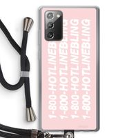 Hotline bling pink: Samsung Galaxy Note 20 / Note 20 5G Transparant Hoesje met koord
