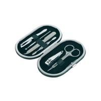 Manicure set 6-delig - zwarte ovalen etui - metalen rits - reis kit