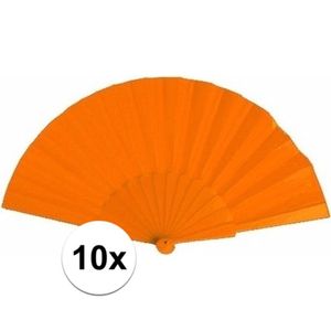 10x Spaanse handwaaiers oranje 23 cm