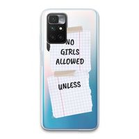 No Girls Allowed Unless: Xiaomi Redmi 10 Transparant Hoesje