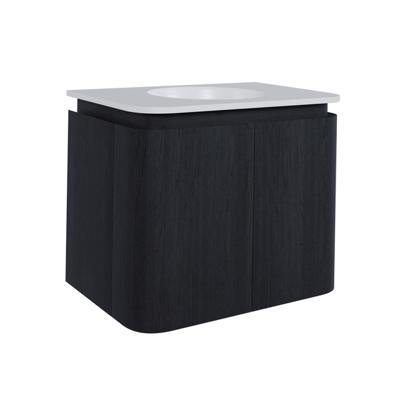Thebalux Epoch Toiletmeubel - 51x35x41cm - ronde hoeken - 2 deuren - Corian wastafel - zonder kraangat - Chocolate 9TT50132C