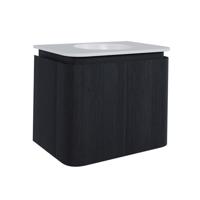 Thebalux Epoch Toiletmeubel - 51x35x41cm - ronde hoeken - 2 deuren - Corian wastafel - zonder kraangat - Chocolate 9TT50132C