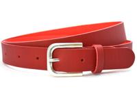 Timbelt Fashion Leren Riem 3 cm Rood - thumbnail