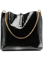 Saint Laurent sac cabas à effet peau de crocodile - Noir