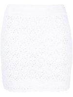 MC2 Saint Barth minijupe en crochet - Blanc