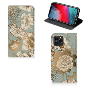 Smart Cover voor Apple iPhone 11 Pro Vintage Bird Flowers