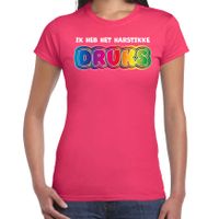 Foute party t-shirt voor dames - Ik heb het hartstikke druks - roze - carnaval/themafeest