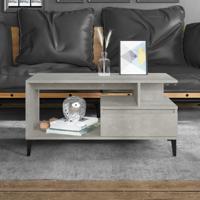 Salontafel 90x49x45 cm bewerkt hout betongrijs - thumbnail